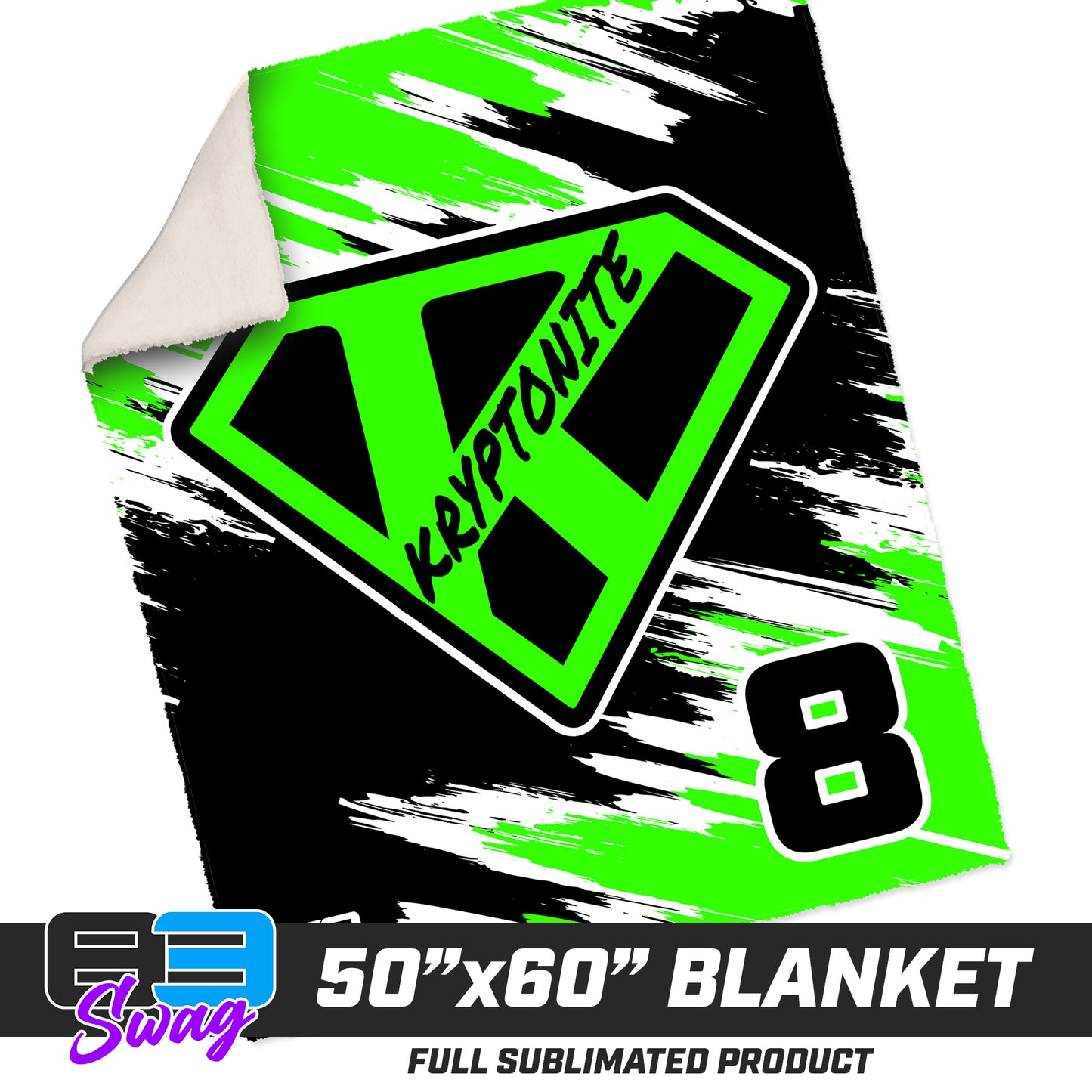 50”x60” Plush Sherpa Blanket  - Kryptonite Softball