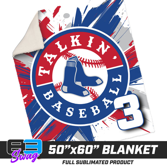 CUSTOM - 50”x60” Plush Sherpa Blanket  - Talkin Baseball