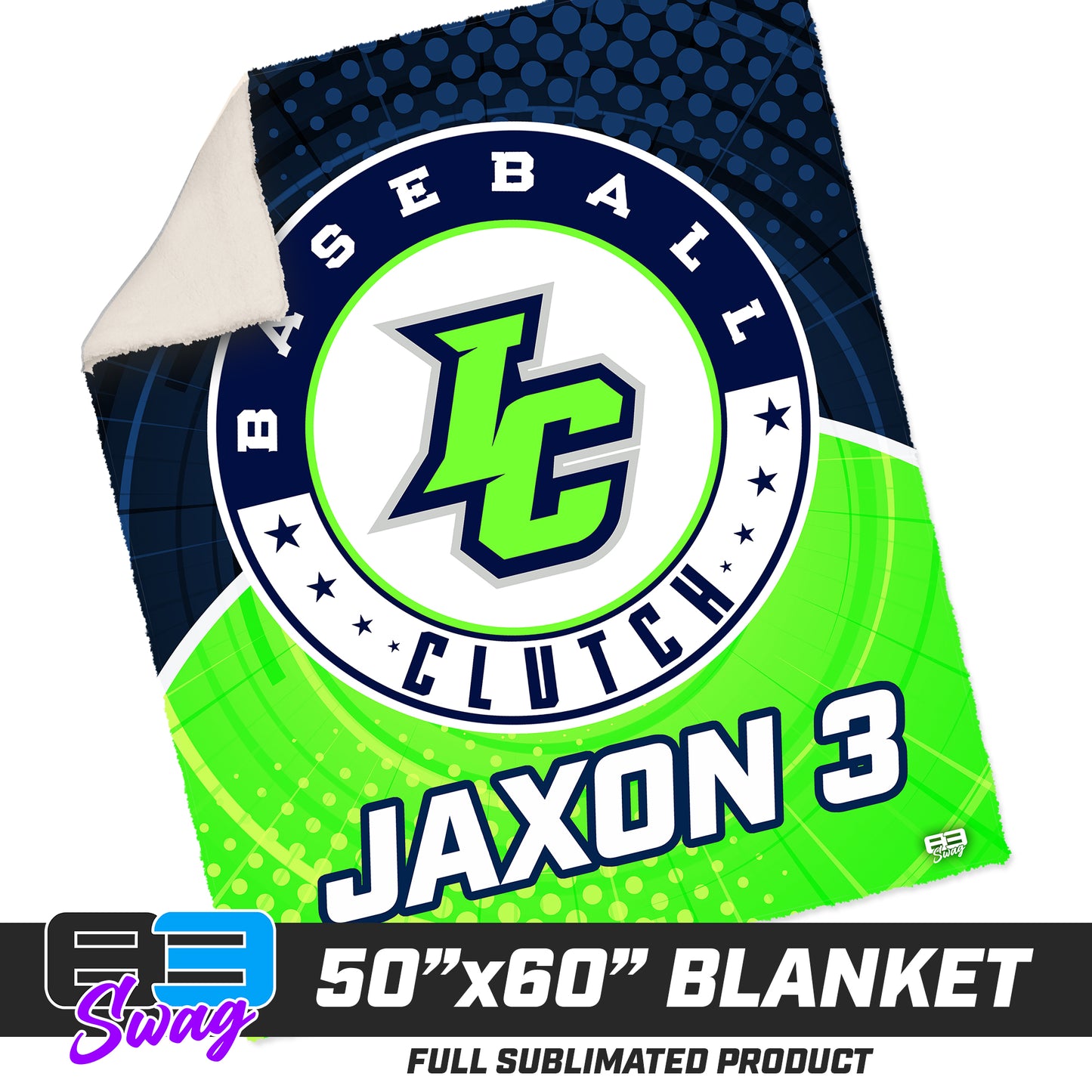 CUSTOM - 50”x60” Plush Sherpa Blanket  - Indy Clutch Baseball
