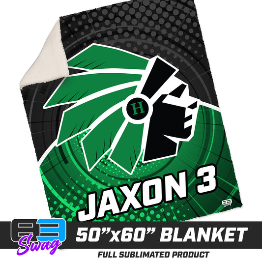 CUSTOM - 50”x60” Plush Sherpa Blanket  - Hopatcong Warriors