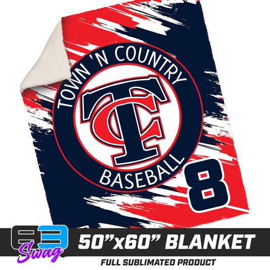 50”x60” Plush Sherpa Blanket  - Town N Country Baseball