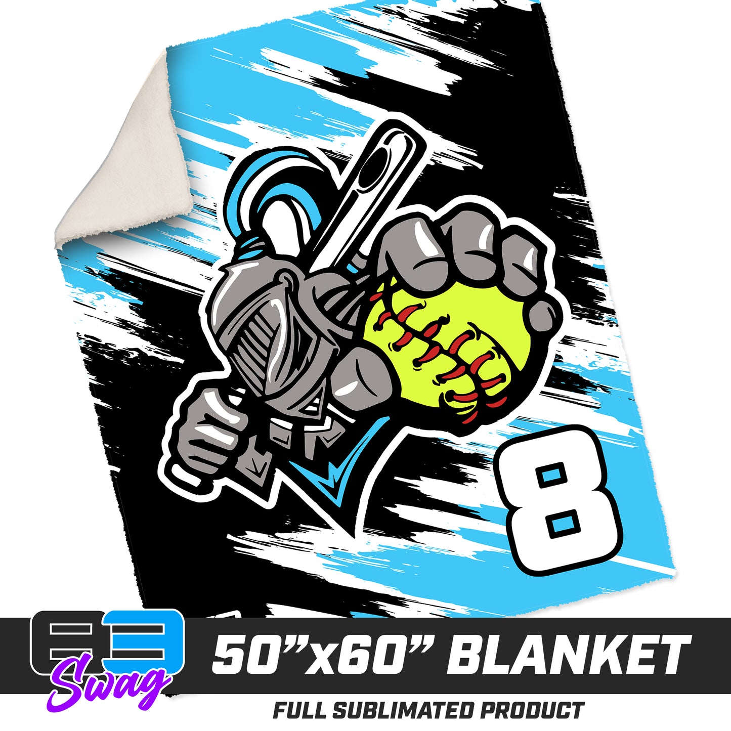 50”x60” Plush Sherpa Blanket  - Knights Softball