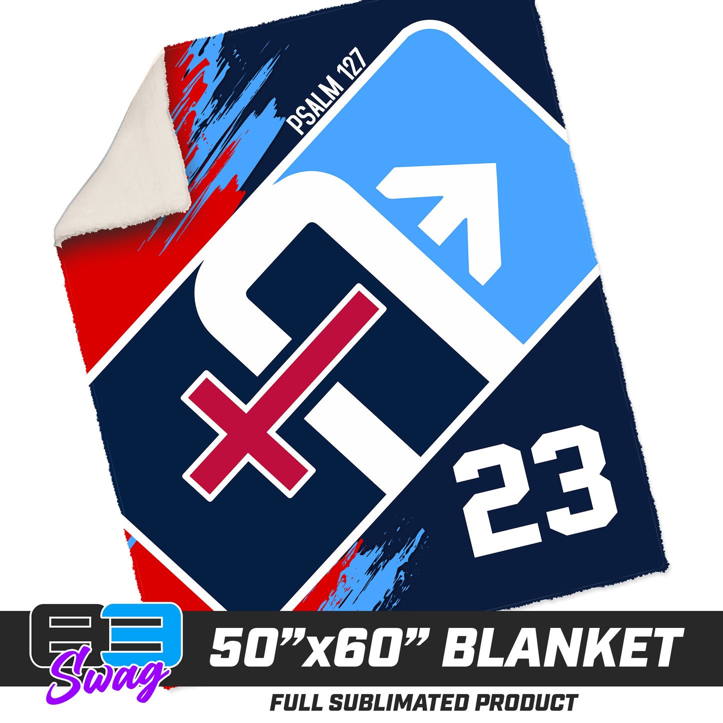 CUSTOM - 50”x60” Plush Sherpa Blanket  - Arrows Baseball