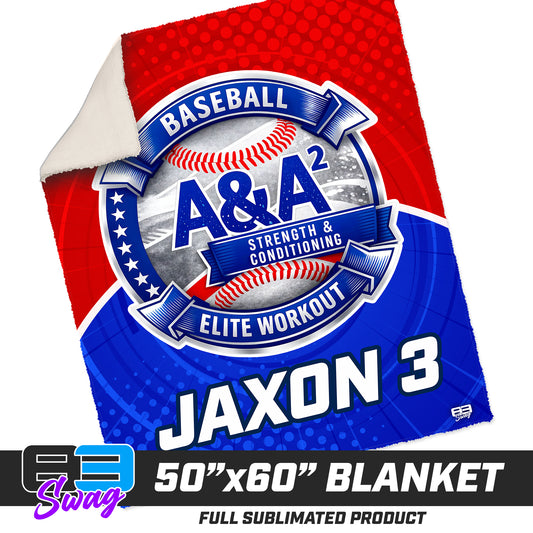 CUSTOM - 50”x60” Plush Sherpa Blanket  - A&A Baseball Elite