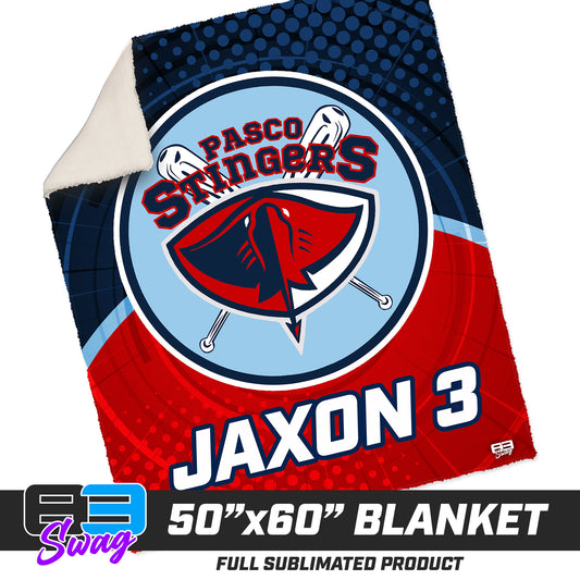CUSTOM - 50”x60” Plush Sherpa Blanket  - Pasco Stingers Baseball
