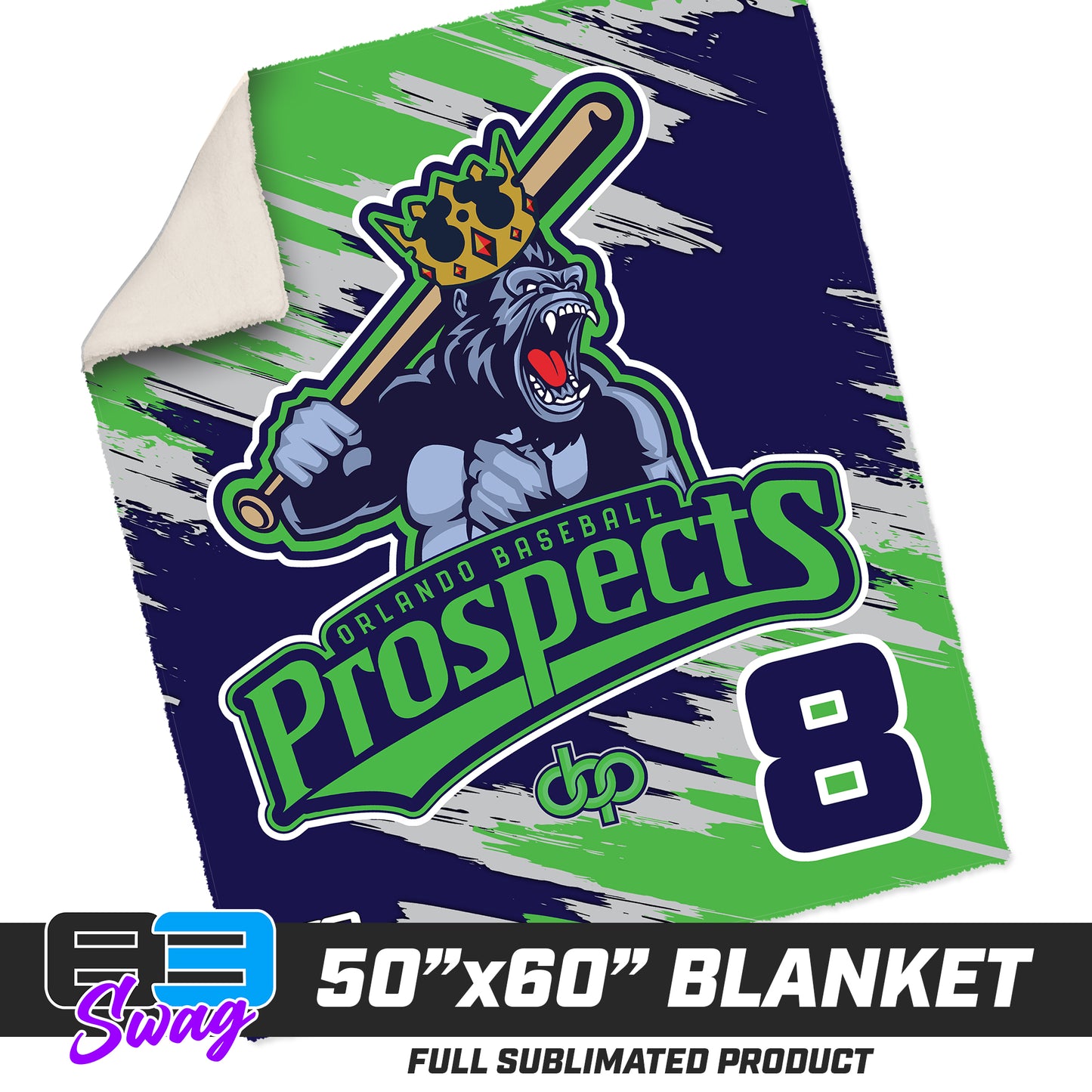 50”x60” Plush Sherpa Blanket  - Orlando Baseball Prospects - Gorilla Kings