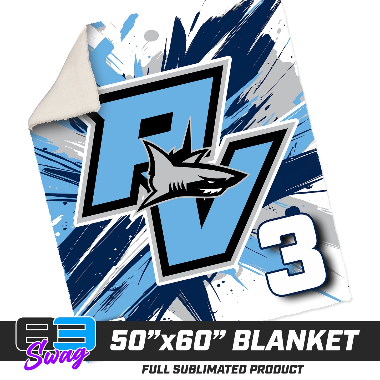 50”x60” Plush Sherpa Blanket  - Ponte Vedra Sharks Baseball 2026 Version