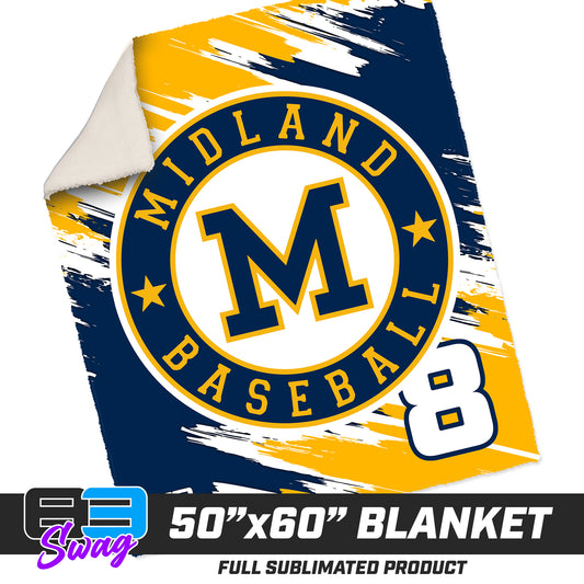 50”x60” Plush Sherpa Blanket  - Midland Baseball