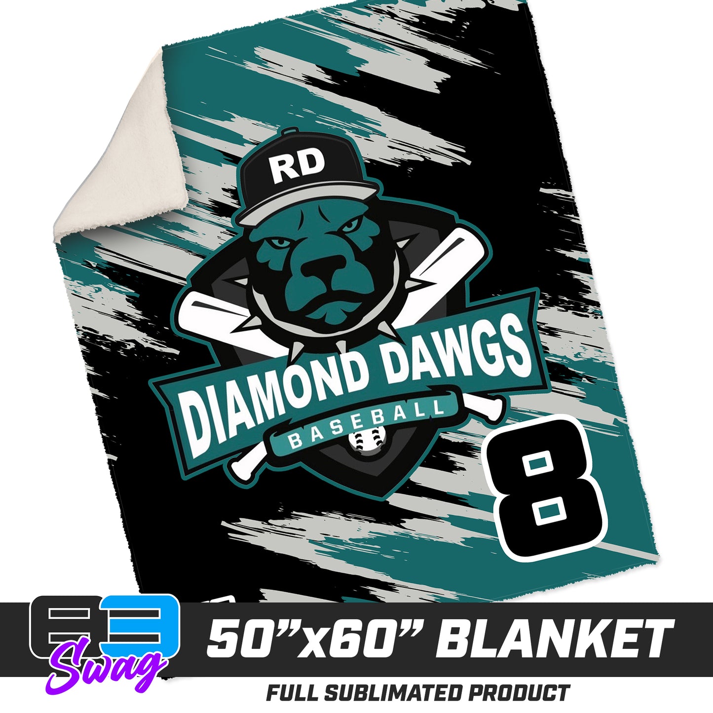 50”x60” Plush Sherpa Blanket  - Diamond Dawgs