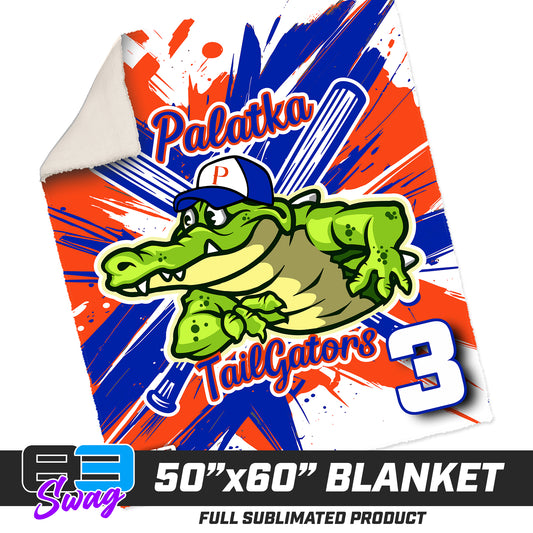 50”x60” Plush Sherpa Blanket  - Palatka TailGators Baseball v.26