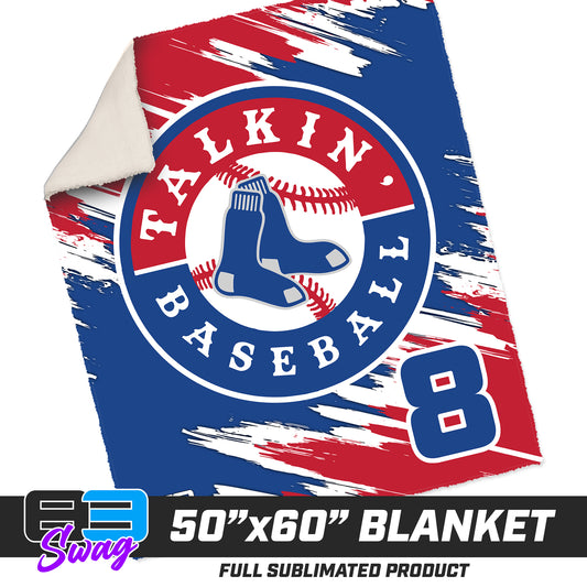 50”x60” Plush Sherpa Blanket  - Talkin' Baseball