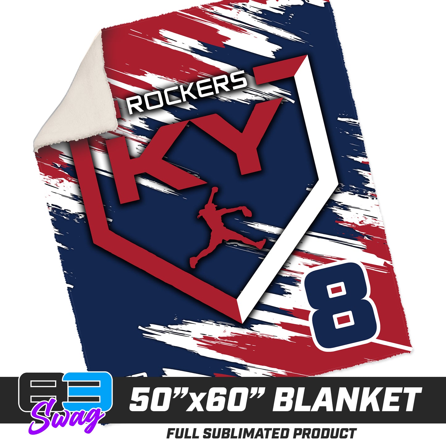 50”x60” Plush Sherpa Blanket  - KY Rockers Softball