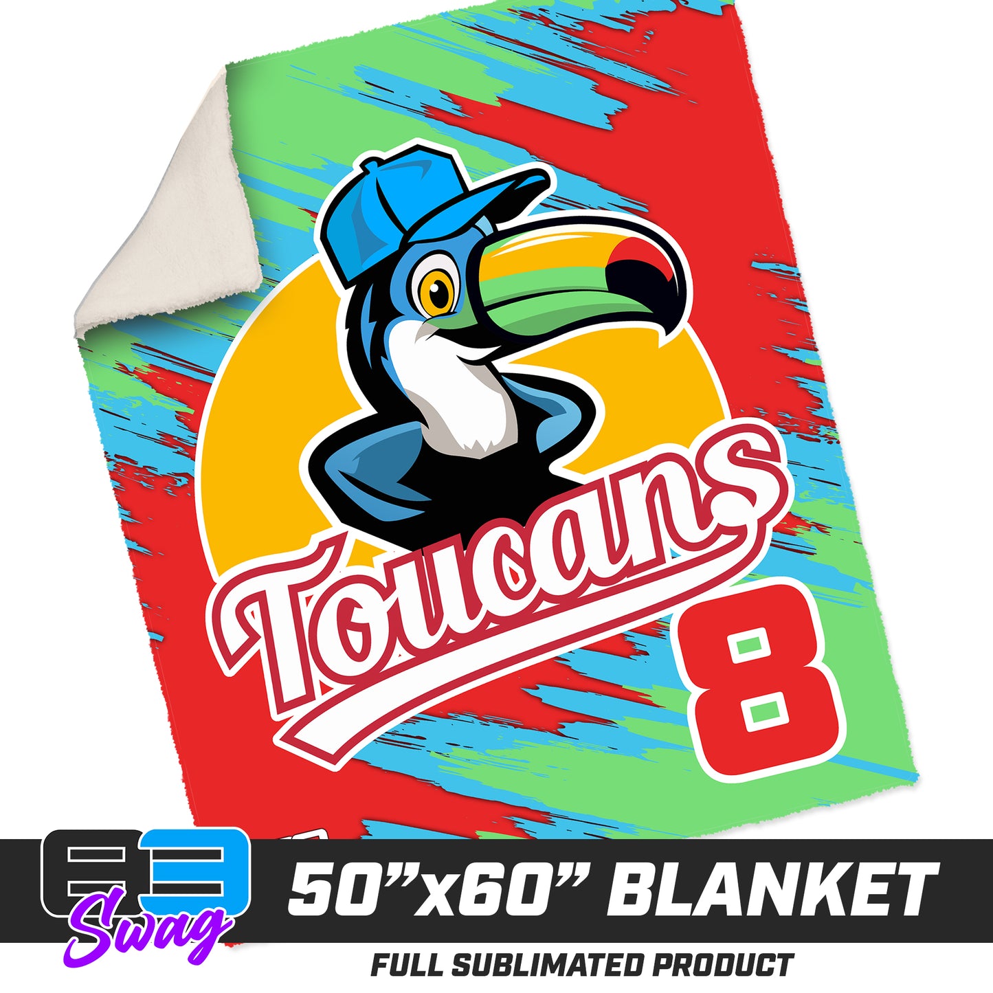 50”x60” Plush Sherpa Blanket  - Toucans Baseball LV