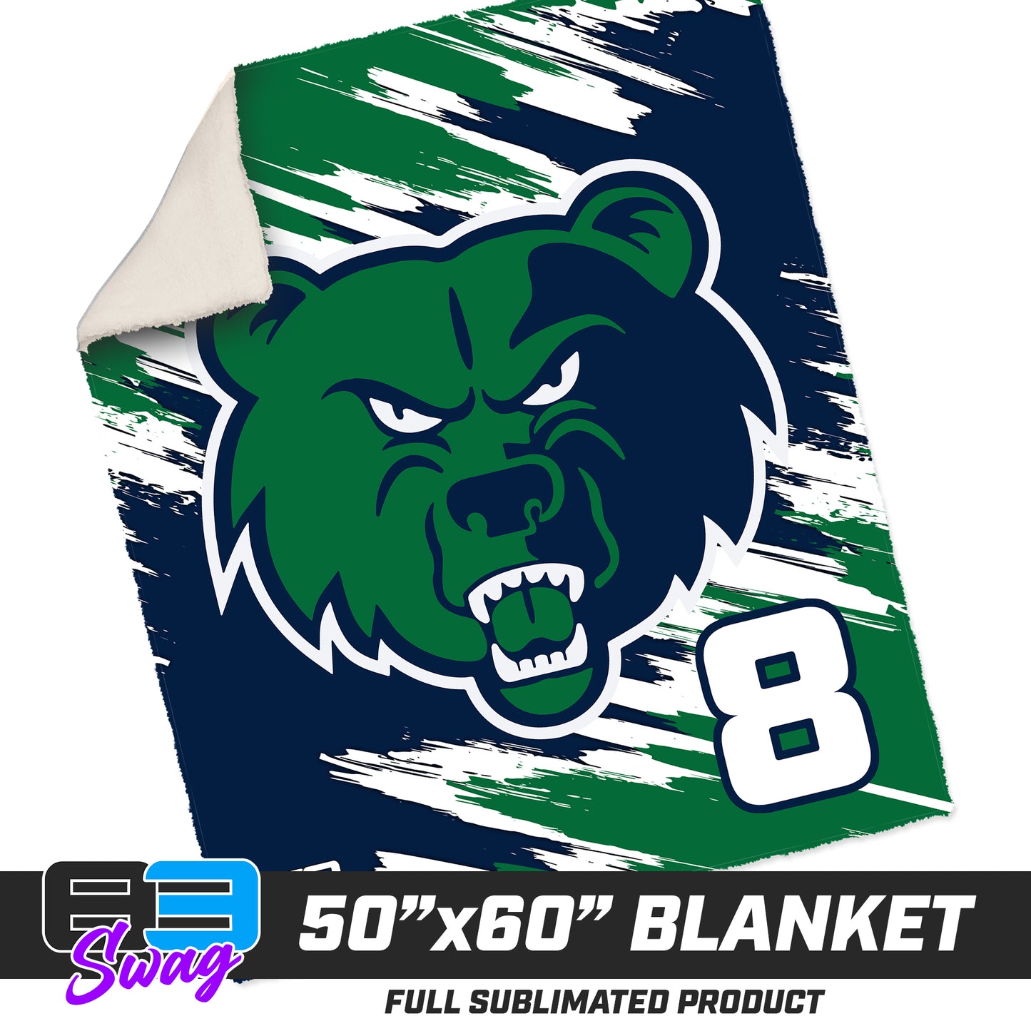 50”x60” Plush Sherpa Blanket  - Creekview Grizzlies