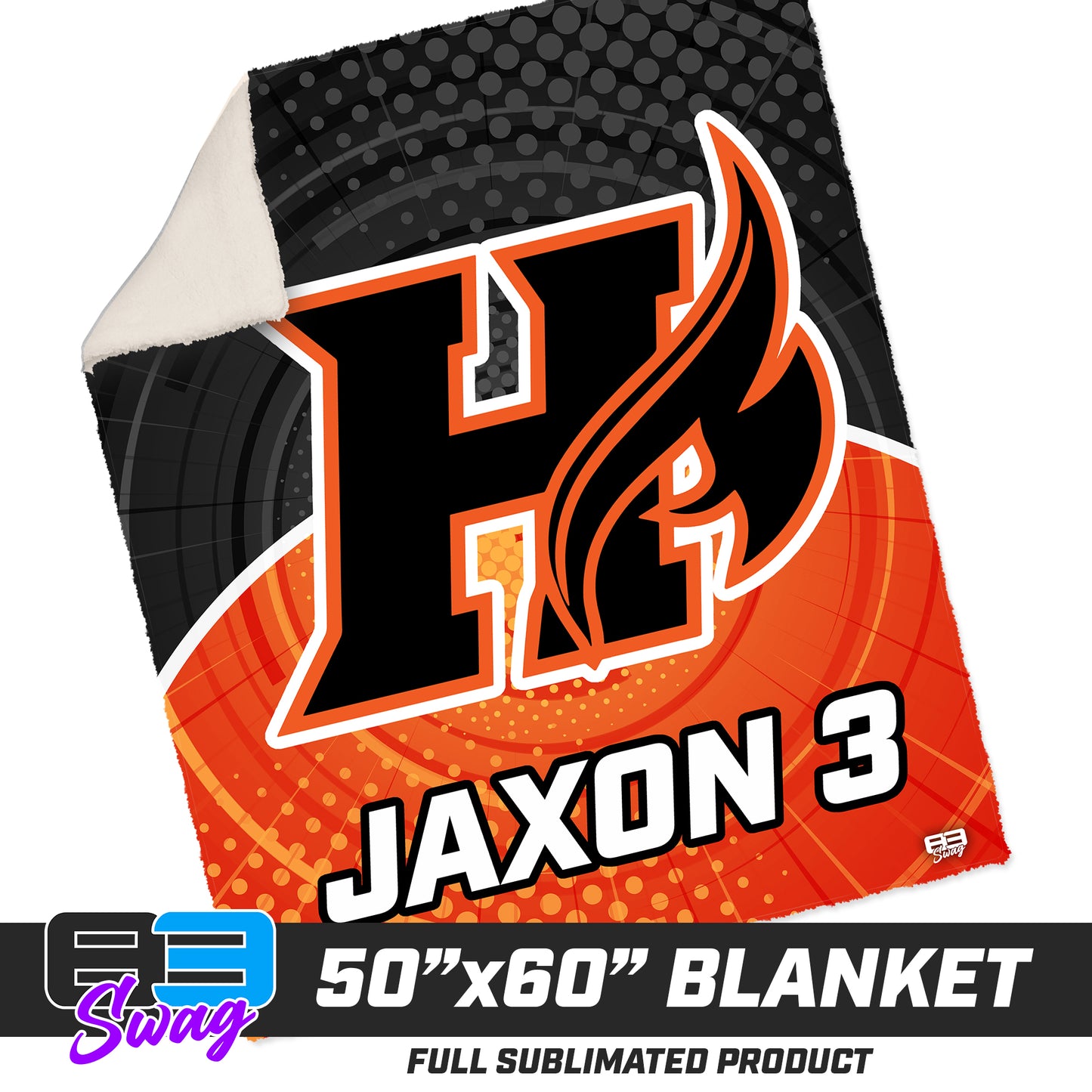 CUSTOM - 50”x60” Plush Sherpa Blanket  - Harrisburg Heat Softball