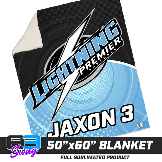 CUSTOM - 50”x60” Plush Sherpa Blanket  - Lightning Premier Softball
