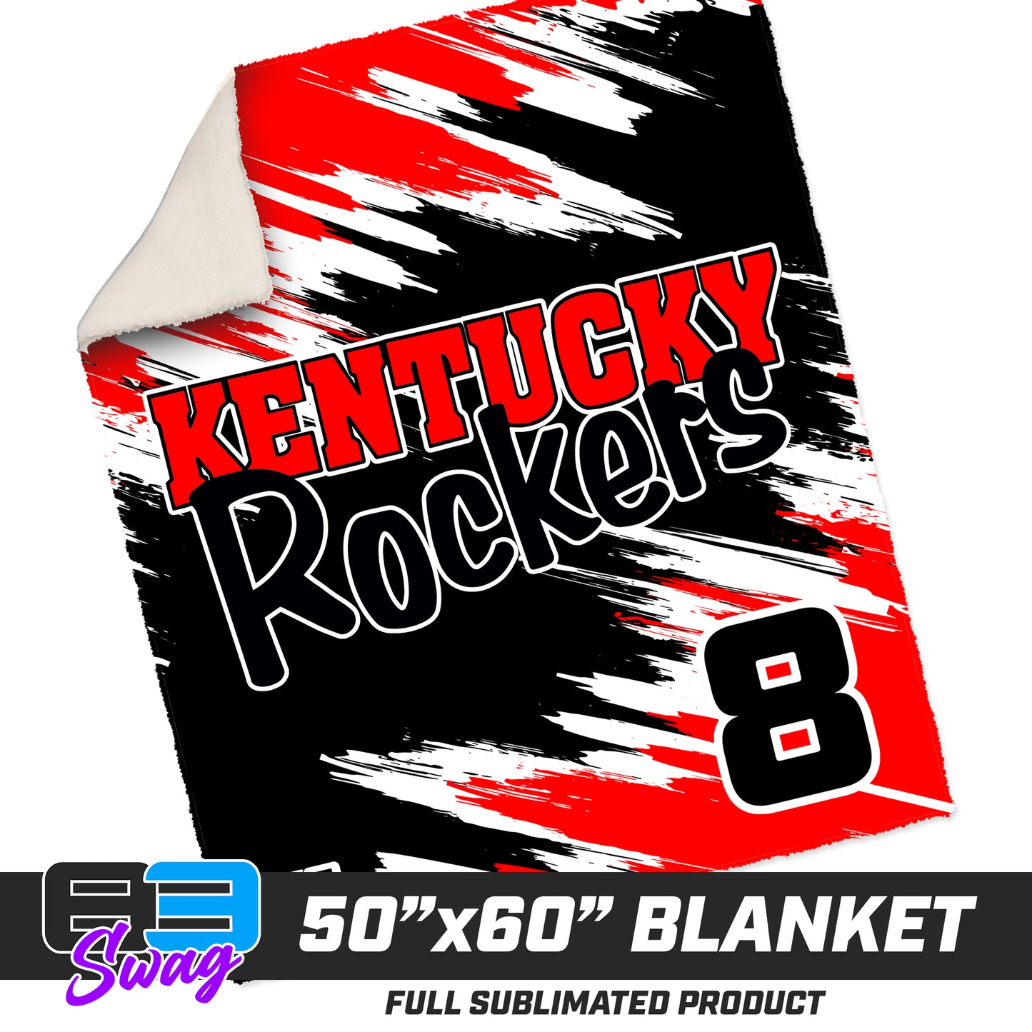 50”x60” Plush Sherpa Blanket  - Kentucky Rockers Softball