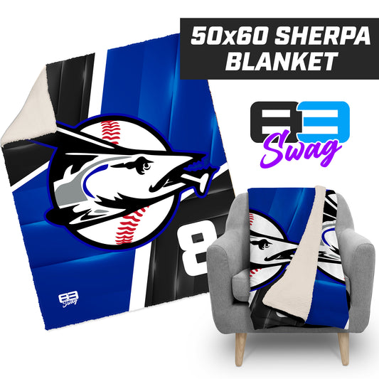 Jax Beach Baseball - CUDA Version - 50”x60” Plush Sherpa Blanket
