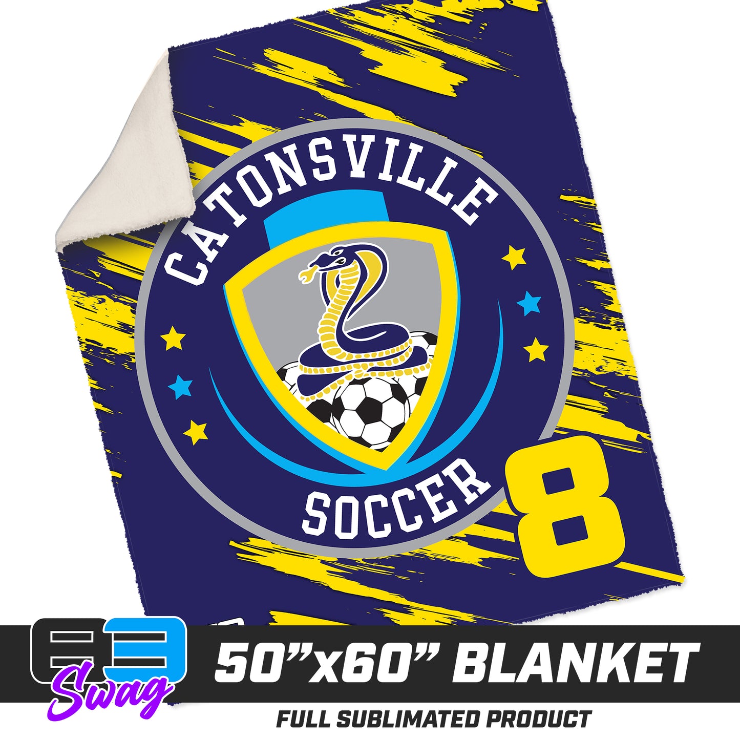 50”x60” Plush Sherpa Blanket  - Catonsville Cobras Soccer