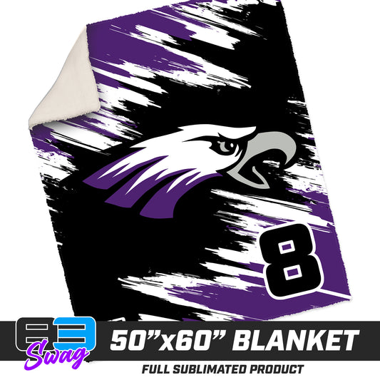 50”x60” Plush Sherpa Blanket  - Bellmawr Purple Eagles