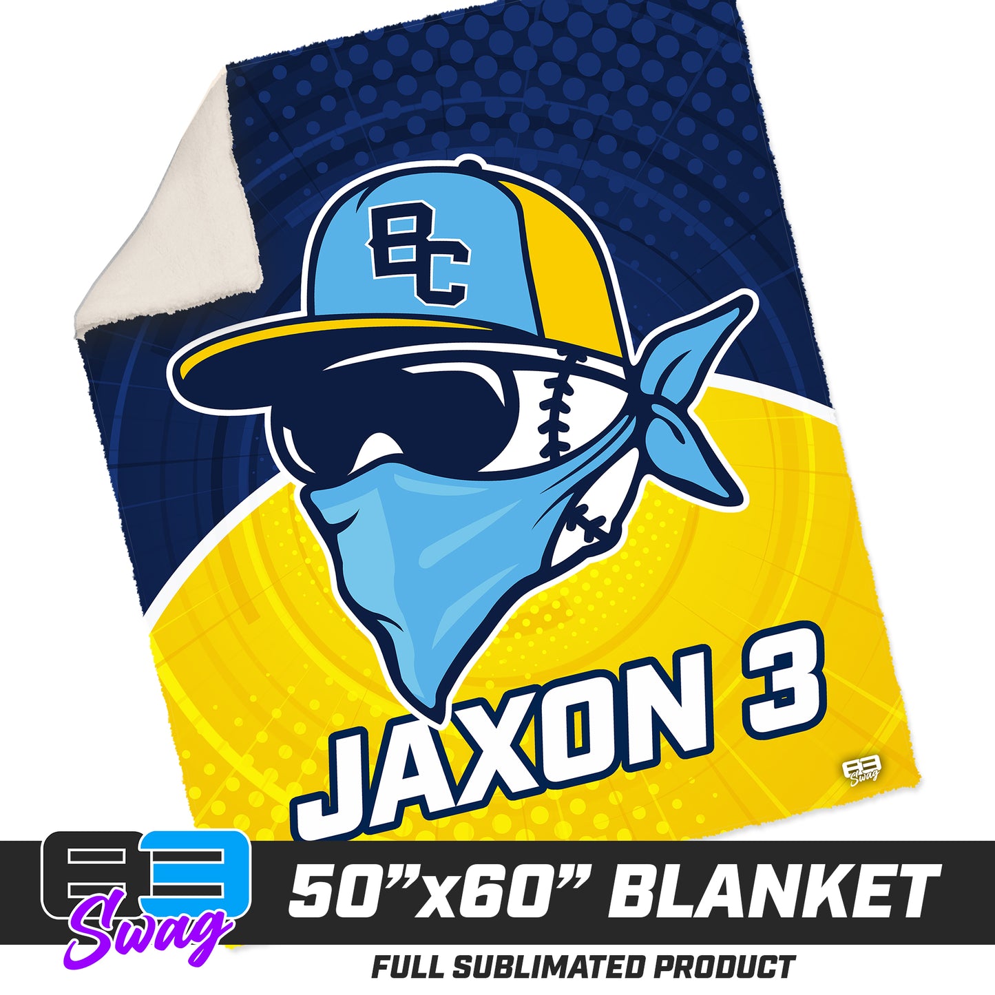 CUSTOM - 50”x60” Plush Sherpa Blanket  - Bold City Bandits Baseball
