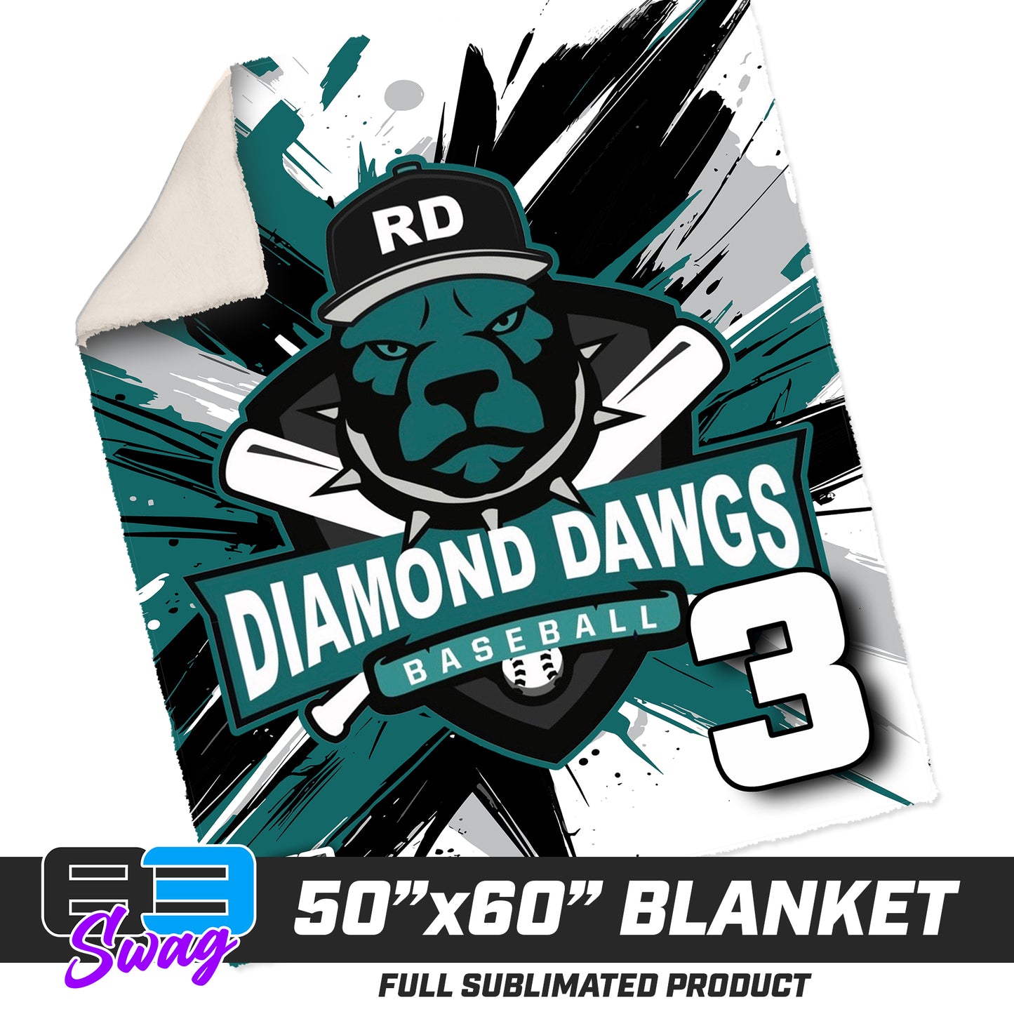 50”x60” Plush Sherpa Blanket  - Diamond Dawgs V.2016