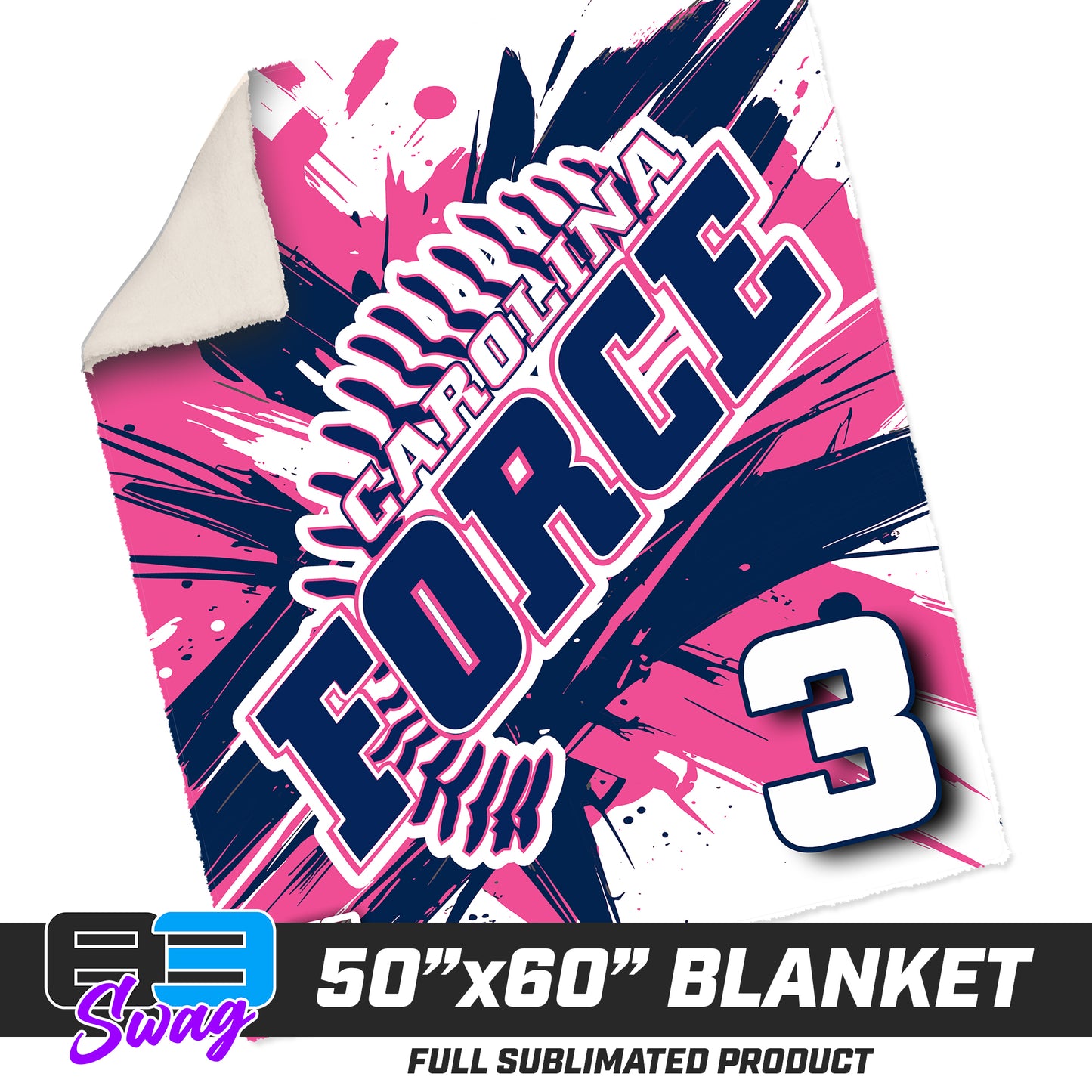50”x60” Plush Sherpa Blanket  - Carolina Force Softball