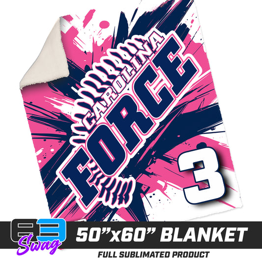 50”x60” Plush Sherpa Blanket  - Carolina Force Softball
