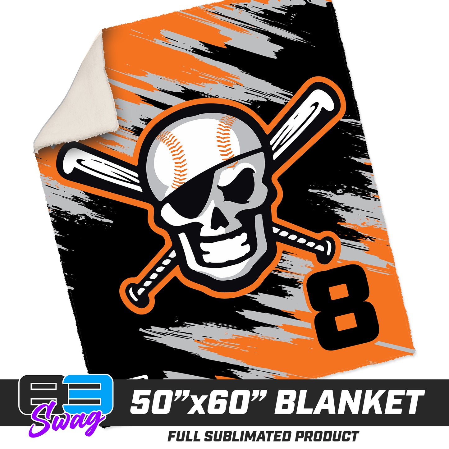 50”x60” Plush Sherpa Blanket  - Hoover Hooligans Baseball