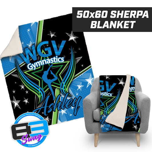 WGV Gymnastics BLACK - 50”x60” Plush Sherpa Blanket