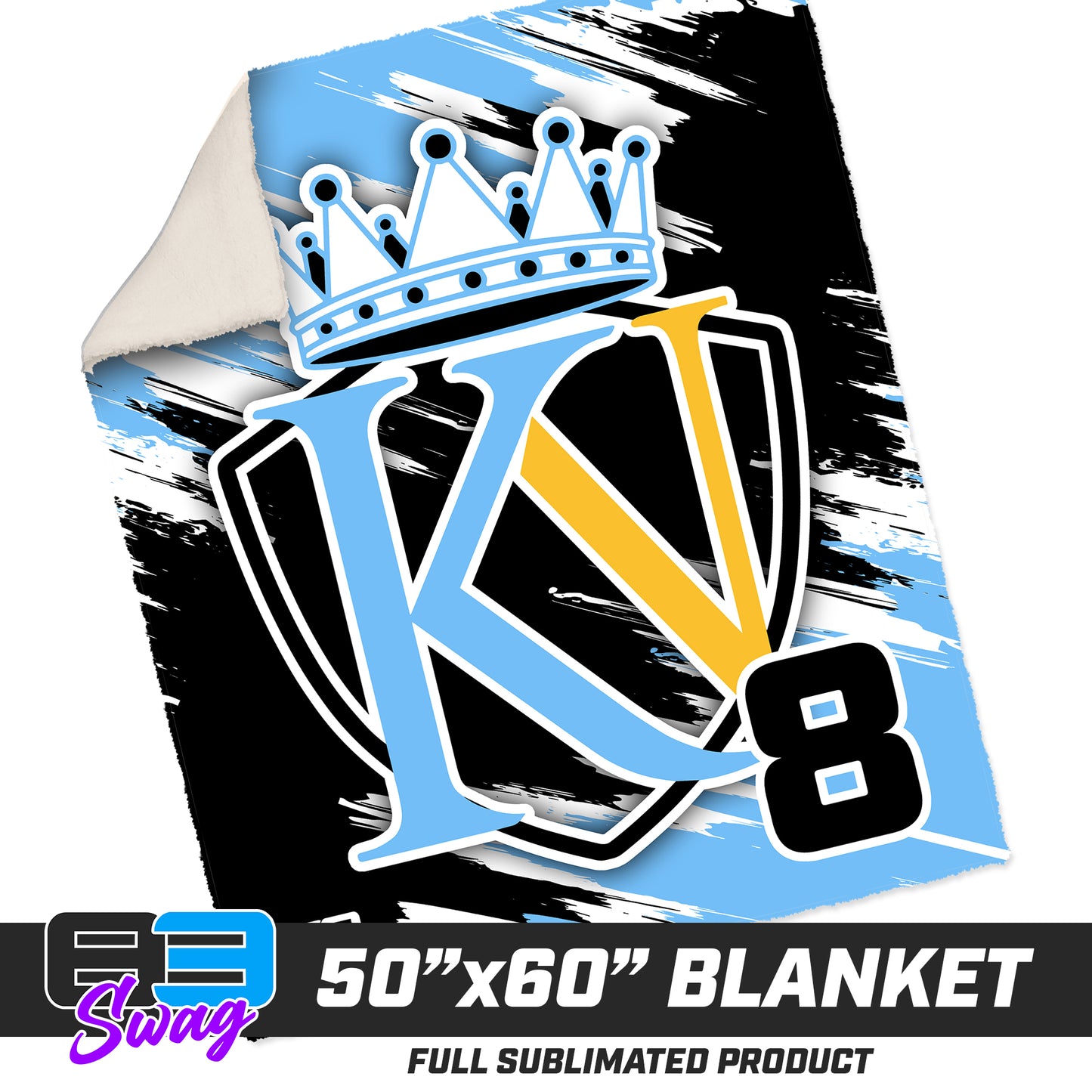 50”x60” Plush Sherpa Blanket  - Kingdom Nation Baseball