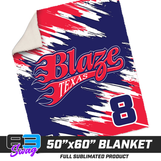 50”x60” Plush Sherpa Blanket  - Texas Blaze Softball