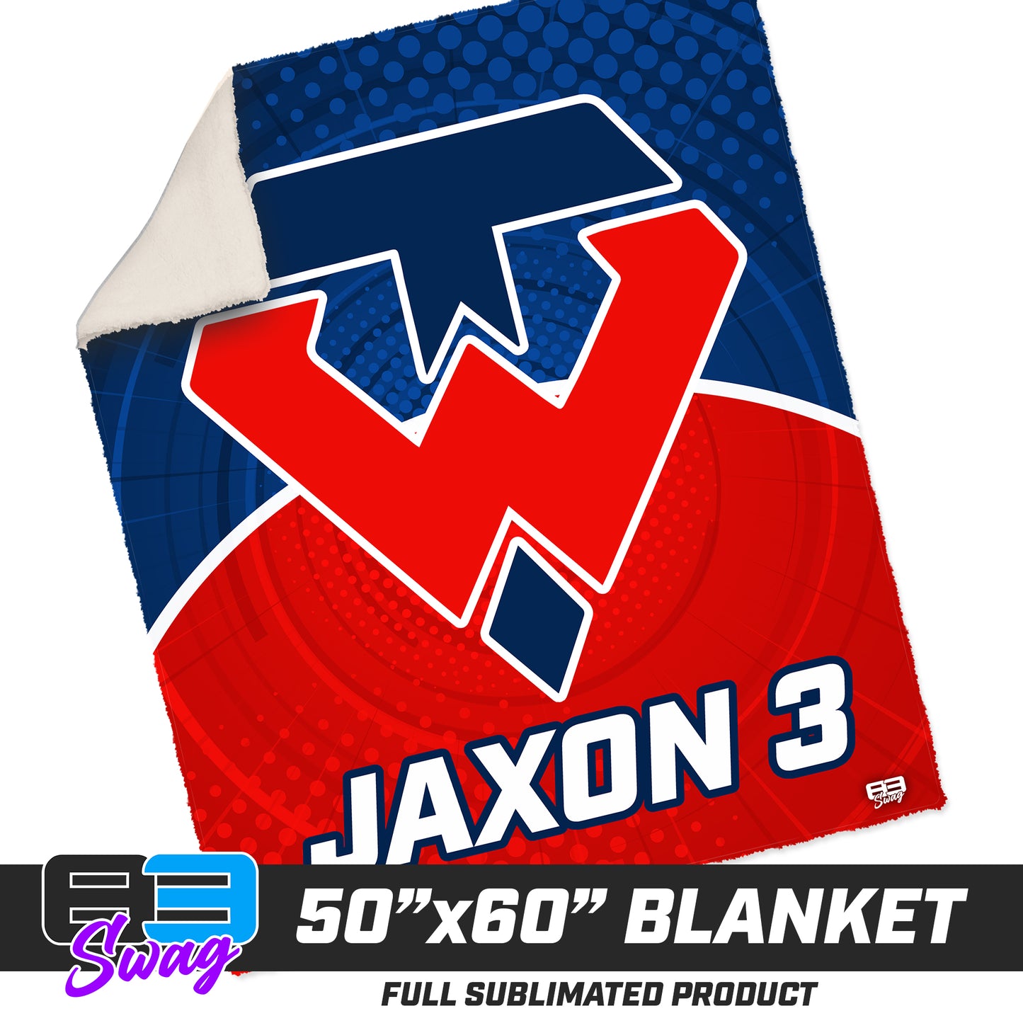 CUSTOM - 50”x60” Plush Sherpa Blanket  - Tampa Warriors Baseball