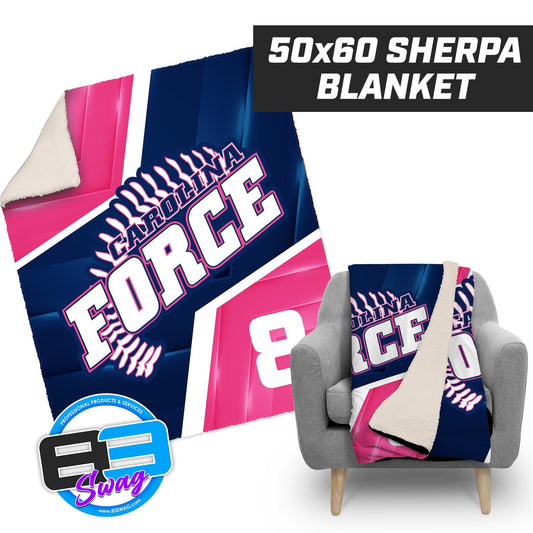 Carolina Force Softball - 50”x60” Plush Sherpa Blanket - 83Swag