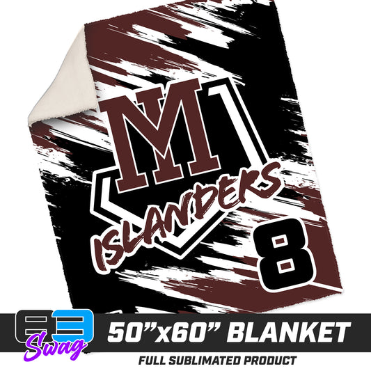 50”x60” Plush Sherpa Blanket  - Mercer Islanders Baseball