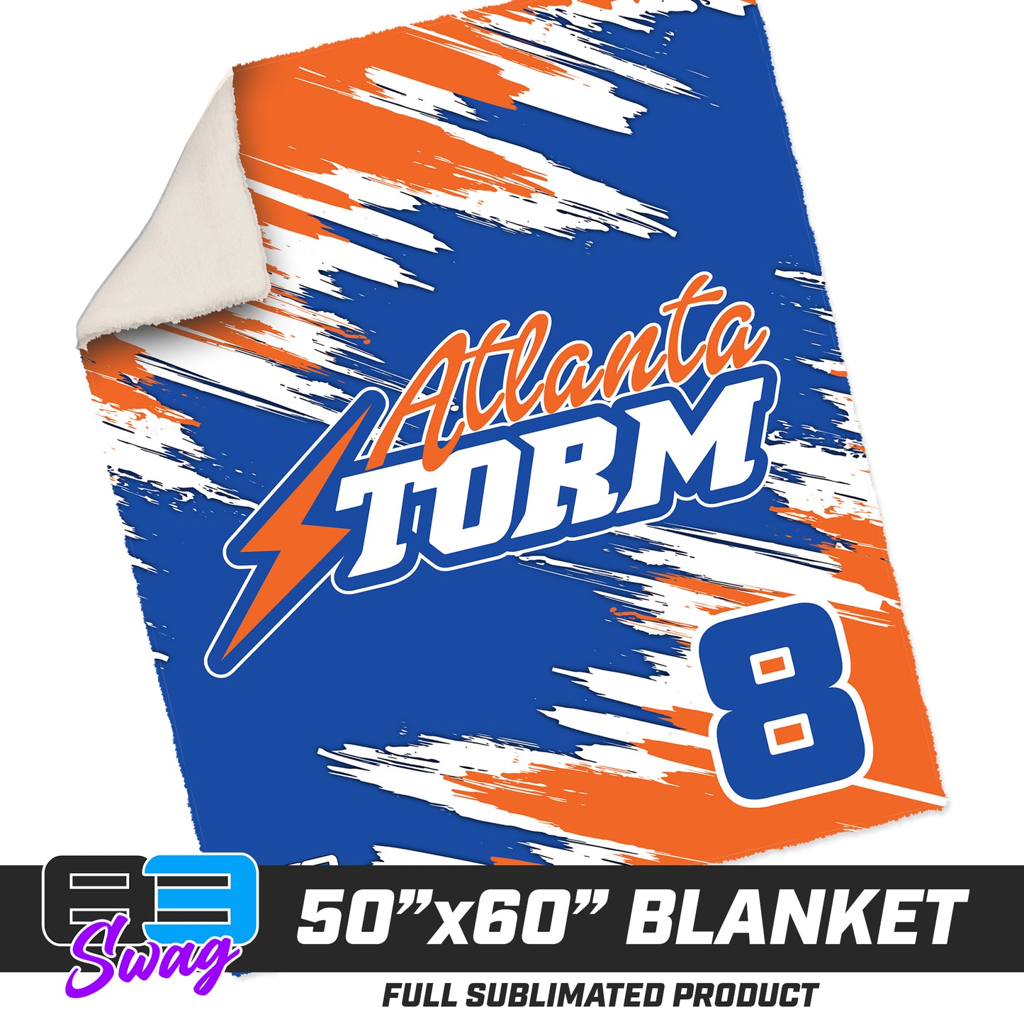 50”x60” Plush Sherpa Blanket  - Atlanta Storm