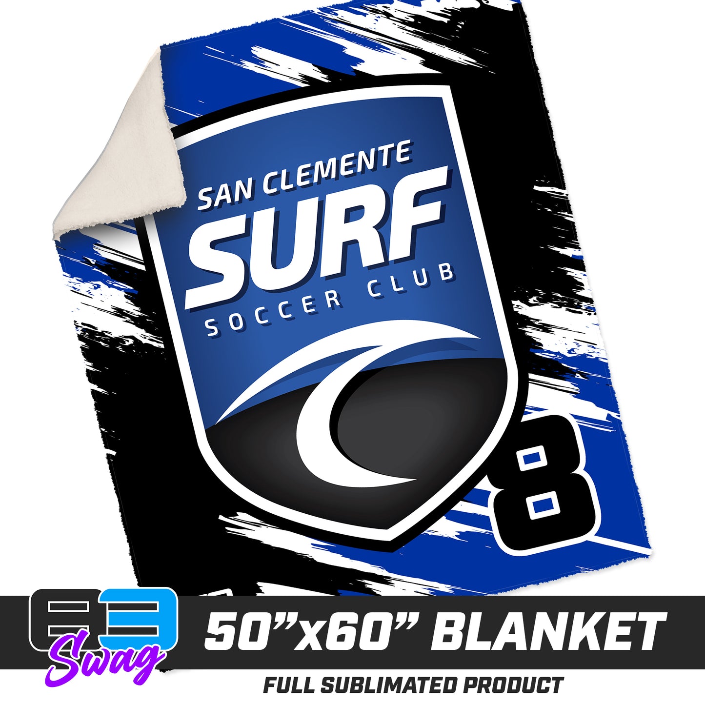 50”x60” Plush Sherpa Blanket  - San Clemente Surf Soccer Club