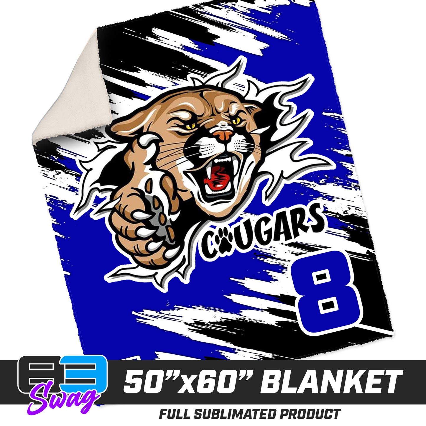 50”x60” Plush Sherpa Blanket  - North Caroline Cougars Football