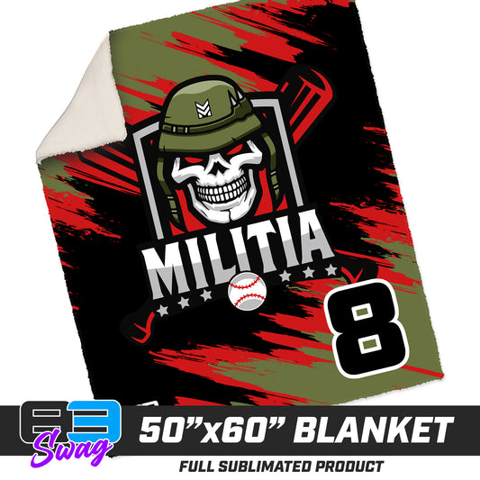 50”x60” Plush Sherpa Blanket  - Militia Baseball