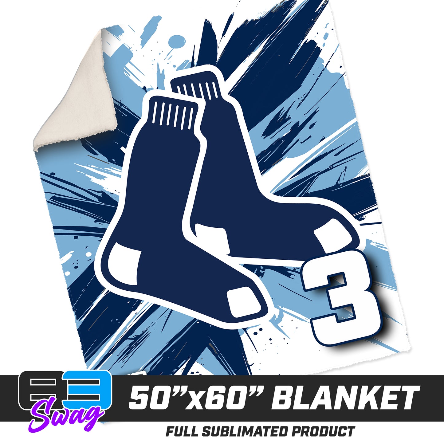 50”x60” Plush Sherpa Blanket  - Blue Sox 2026 VERSION