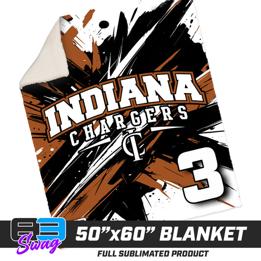 50”x60” Plush Sherpa Blanket  - Indiana Chargers Baseball