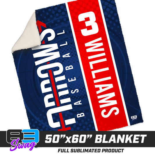 CUSTOM - 50”x60” Plush Sherpa Blanket  - Arrows Baseball