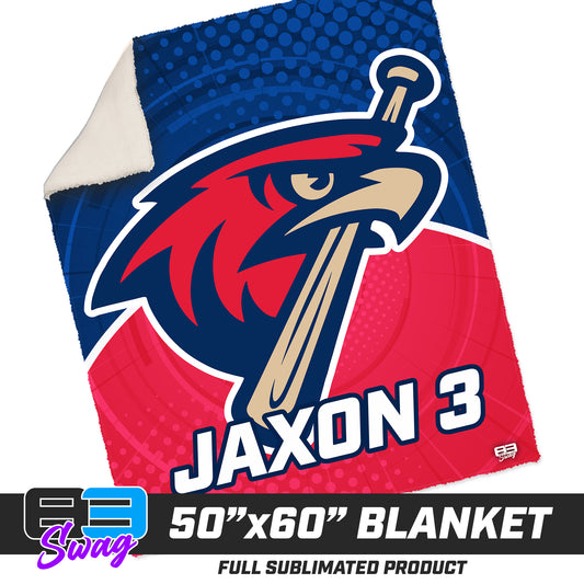 CUSTOM - 50”x60” Plush Sherpa Blanket  - MSA Redtails Baseball