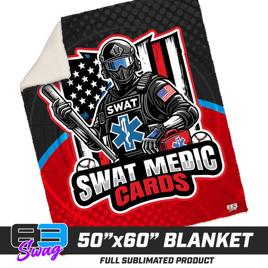 CUSTOM - 50”x60” Plush Sherpa Blanket  - Swat Medic Cards