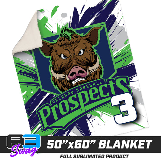 50”x60” Plush Sherpa Blanket  - Orlando Baseball Prospects - War Hogs V.2016