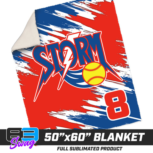 50”x60” Plush Sherpa Blanket  - Sun City Storm Softball