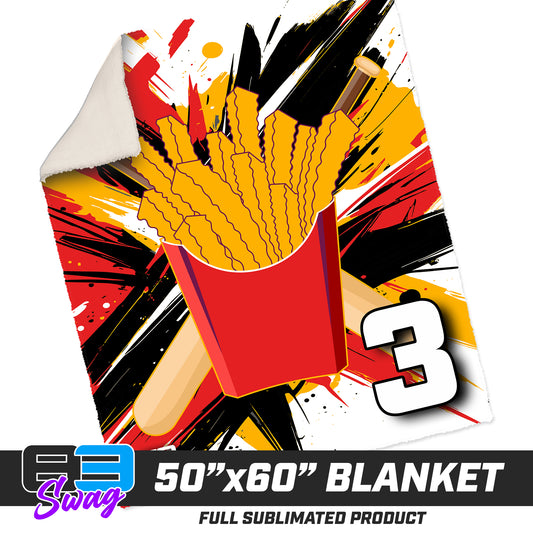 50”x60” Plush Sherpa Blanket  - Team Rally Fries Baseball