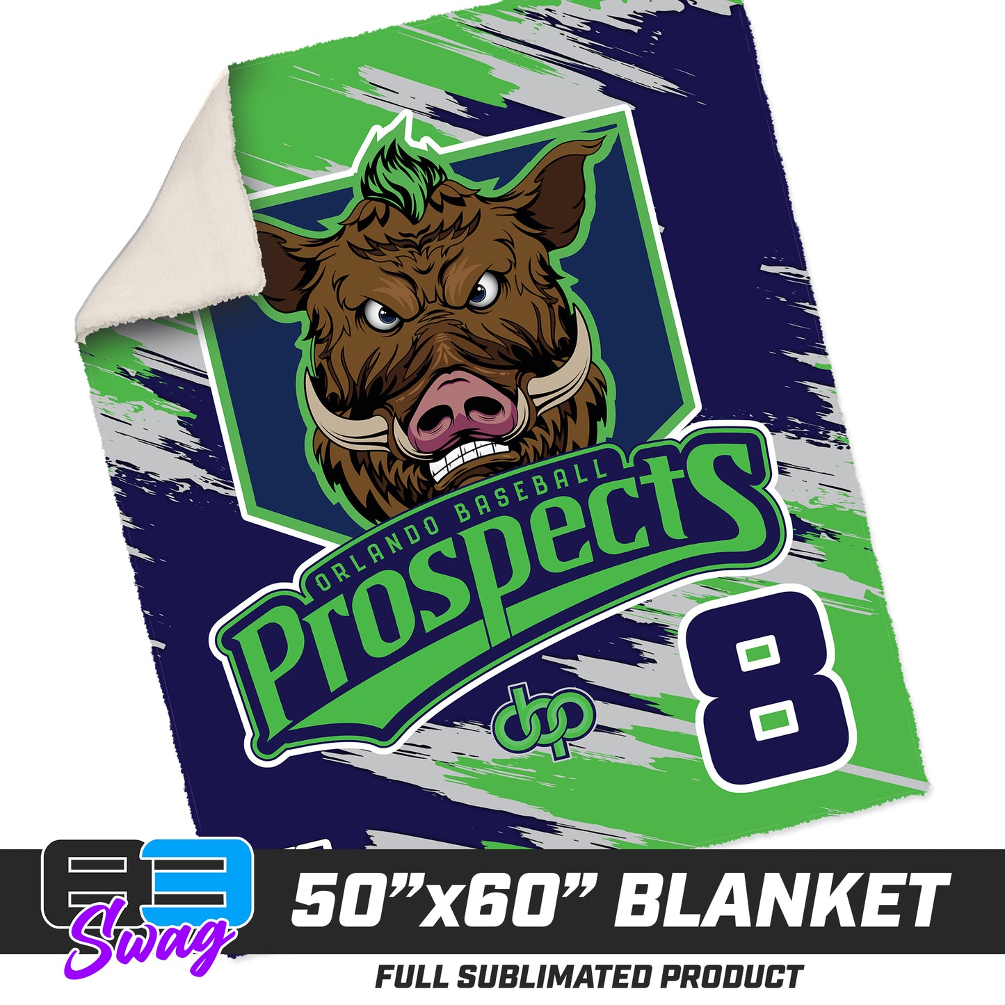 50”x60” Plush Sherpa Blanket  - Orlando Baseball Prospects - War Hogs