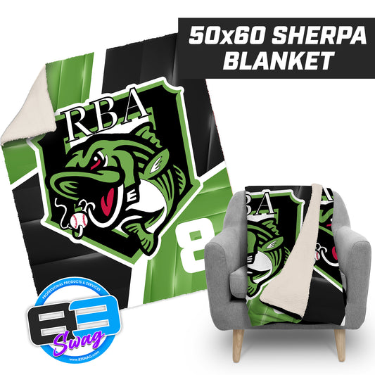 RBA Stripers Baseball - 50”x60” Plush Sherpa Blanket