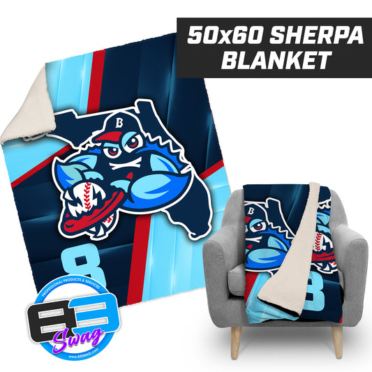 FCA Blueclaws Baseball - 50”x60” Plush Sherpa Blanket